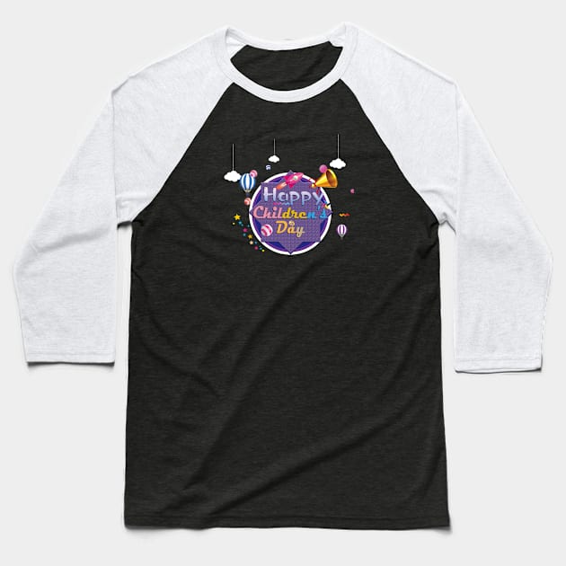 Happy children's day Baseball T-Shirt by Marioma